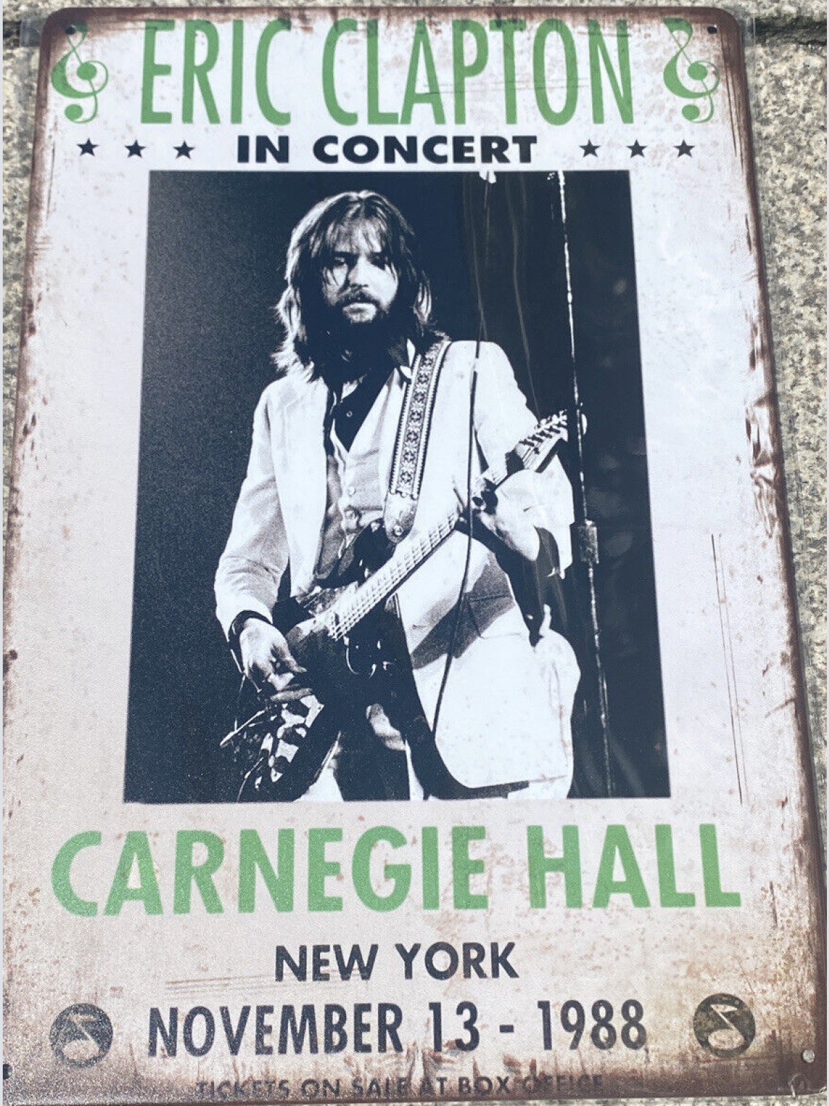 Eric Clapton in Concert Carnegie Hall Schild 30x20 70003