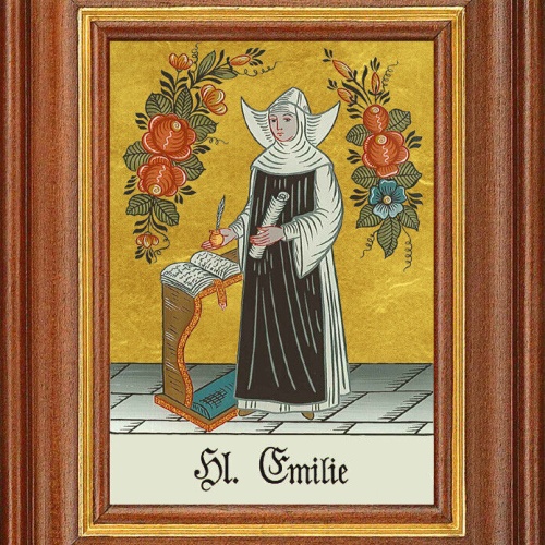 Hinterglasbild - Heilige Emilie - Patronatsbild Taufe Namenspatron 12,7x16