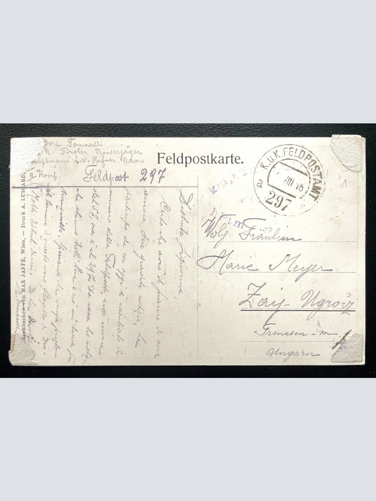 Malerei Soldaten Uniform Feldkappe Max Jaffe Militär Krieg  600135A TH D