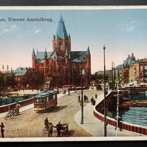 Amsterdam Nieuwe Amstelbrug Brücke Strassenbahn Holland Niederlande 600102A TH D
