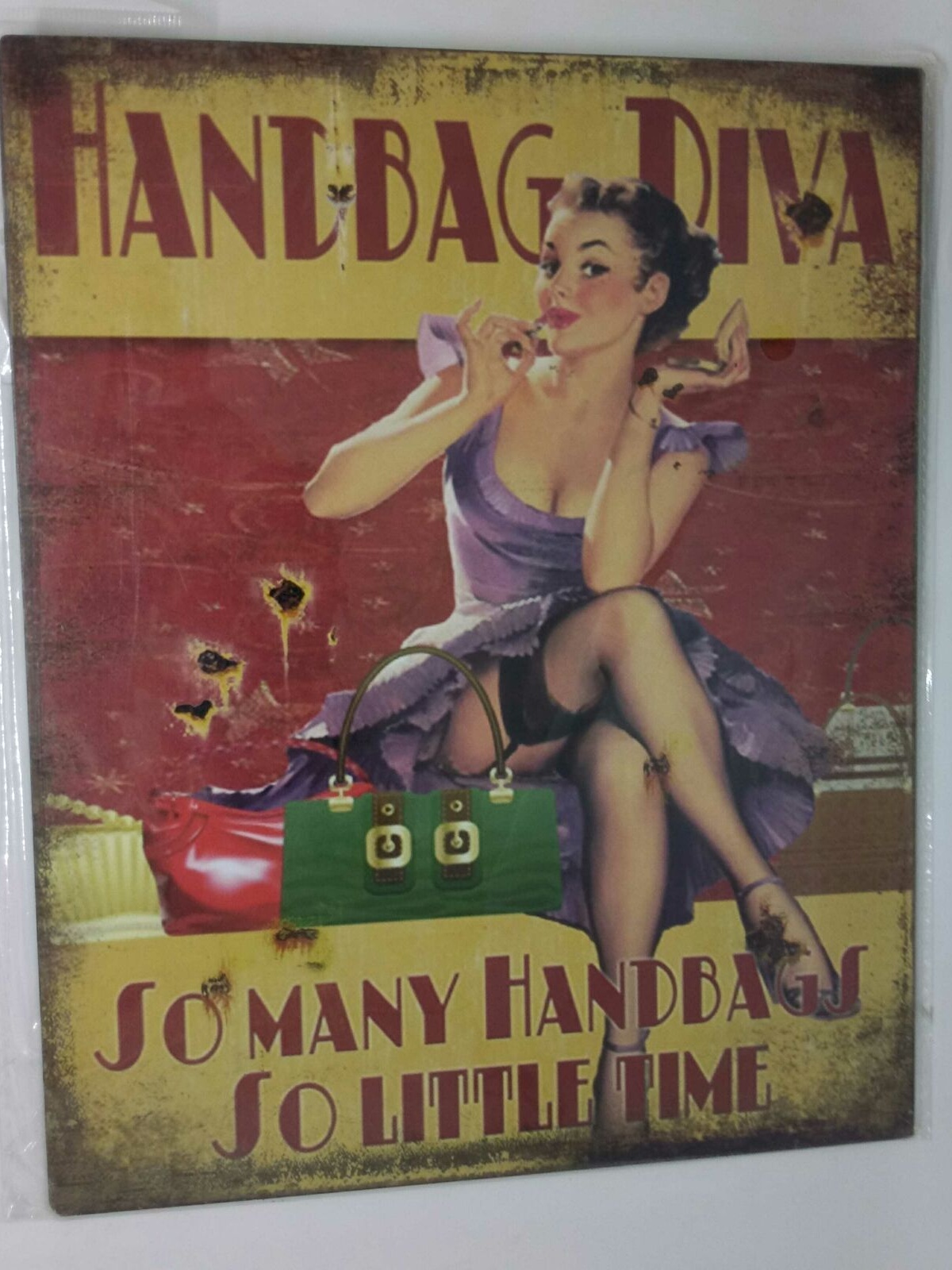 Nostalgie Retro Blechschild Handbag Diva 25x20 50179