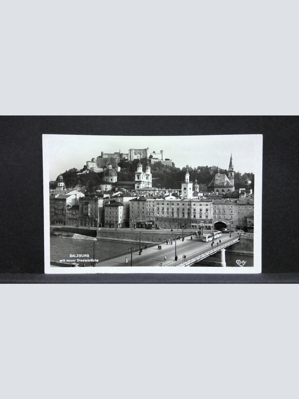 Salzburg mit neuer Staatsbrücke Festung Hohensalzburg Salzach JW165705