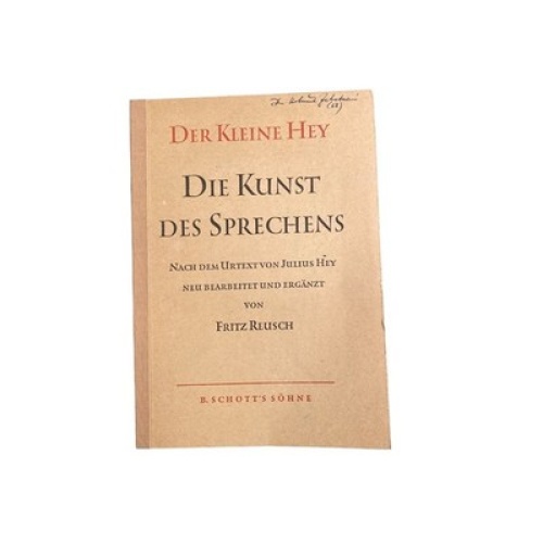 Fritz Reusch DER KLEINE HEY - DIE KUNST DES SPRECHENS +Abb