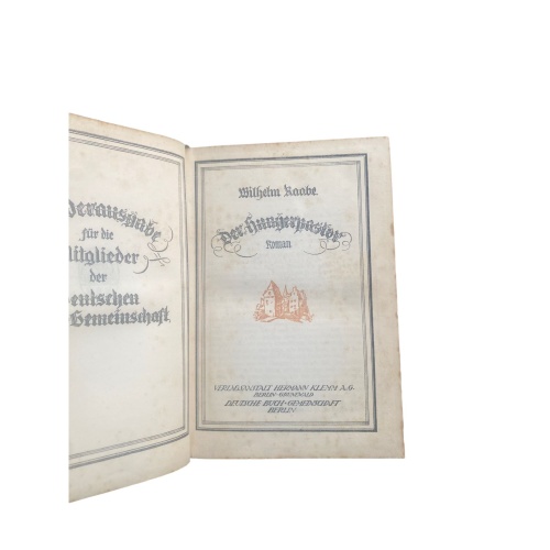 4599 Wilhelm Raabe DER HUNGERPASTOR. SONDERAUSGABE FÜR DIE MITGLIEDER DER DEU