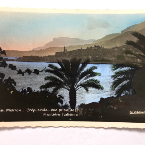 Menton - Crepuscule - Bei Dämmerung - Blick auf Italienische Grenze 110028 TH