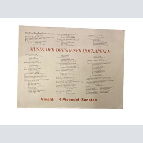 1929 MUSIK DER DRESDENER HOFKAPELLE. VIVALDI 4 PISENDEL-SONATEN