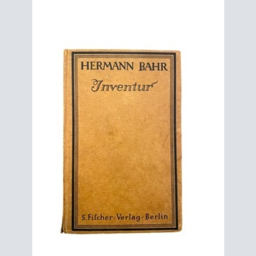 2189 Hermann Bahr INVENTUR HC S. Fischer Verlag Berlin 1912