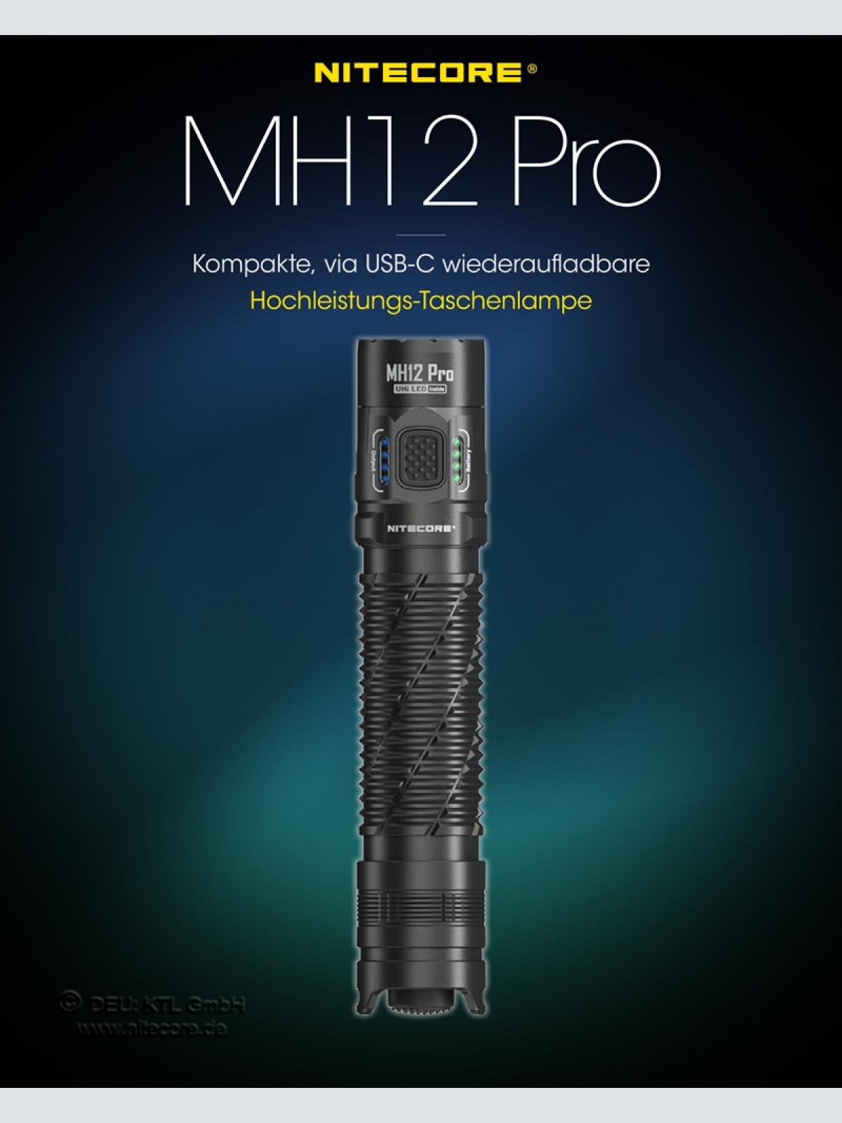 Taschenlampe Nitecore MH12 Pro - 3300 Lumen, UHi 40 LED