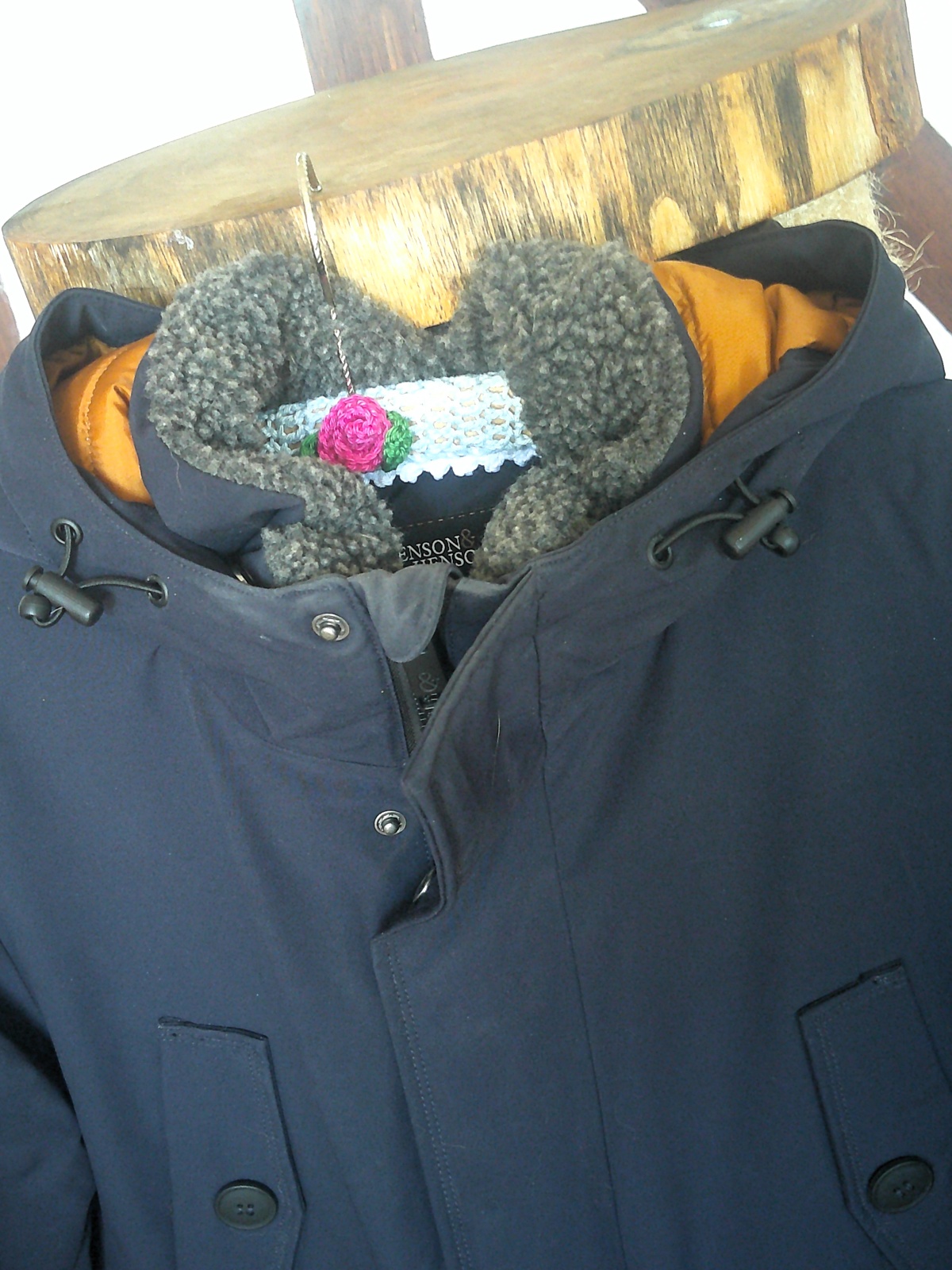 HENSON&HENSON Herren Thermo-Parka dunkelblau mit vielen Details